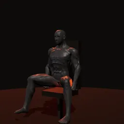 Cadeira abdutora: posição 3 de 3 (boneco 3D masculino)