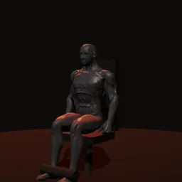 Cadeira extensora: posição 1 de 3 (boneco 3D masculino)
