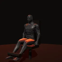 Cadeira extensora: posição 2 de 3 (boneco 3D masculino)