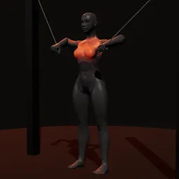 Crossover na polia: posição 2 de 3 (boneco 3D feminino)