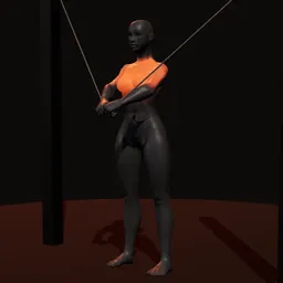 Crossover na polia: posição 3 de 3 (boneco 3D feminino)