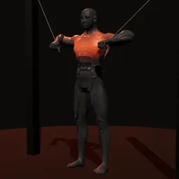 Crossover na polia: posição 2 de 3 (boneco 3D masculino)