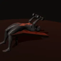 Crucifixo declinado com halteres: posição 1 de 3 (boneco 3D feminino)