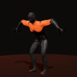 Crucifixo invertido: posição 3 de 3 (boneco 3D masculino)