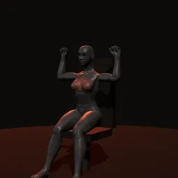 Crucifixo na máquina (peck deck): posição 1 de 3 (boneco 3D feminino)
