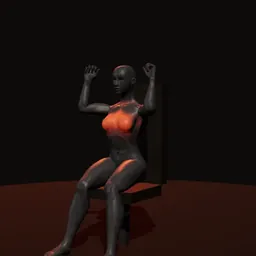 Crucifixo na máquina (peck deck): posição 2 de 3 (boneco 3D feminino)