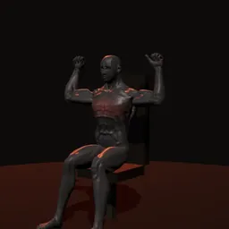 Crucifixo na máquina (peck deck): posição 1 de 3 (boneco 3D masculino)