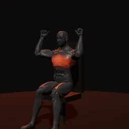 Crucifixo na máquina (peck deck): posição 2 de 3 (boneco 3D masculino)