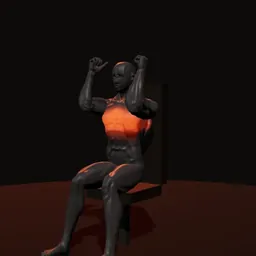 Crucifixo na máquina (peck deck): posição 3 de 3 (boneco 3D masculino)