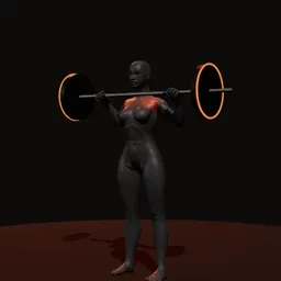 Desenvolvimento com barra: posição 1 de 3 (boneco 3D feminino)