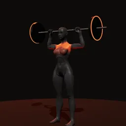 Desenvolvimento com barra: posição 2 de 3 (boneco 3D feminino)