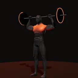Desenvolvimento com barra: posição 2 de 3 (boneco 3D masculino)