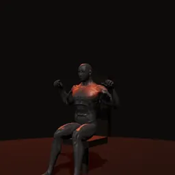 Desenvolvimento na máquina articulada: posição 1 de 3 (boneco 3D masculino)