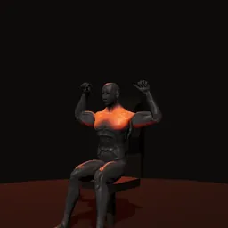 Desenvolvimento na máquina articulada: posição 2 de 3 (boneco 3D masculino)