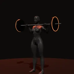 Desenvolvimento militar em pé: posição 1 de 3 (boneco 3D feminino)