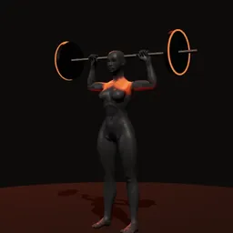 Desenvolvimento militar em pé: posição 2 de 3 (boneco 3D feminino)