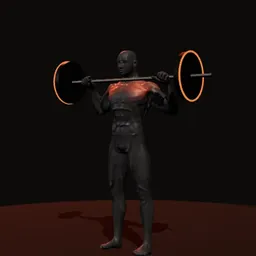 Desenvolvimento militar em pé: posição 1 de 3 (boneco 3D masculino)