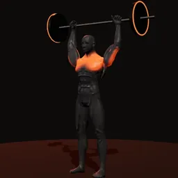 Desenvolvimento militar em pé: posição 3 de 3 (boneco 3D masculino)