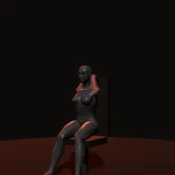 Desenvolvimento sentado de tríceps: posição 1 de 3 (boneco 3D feminino)