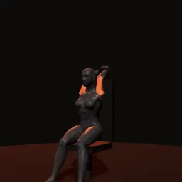Desenvolvimento sentado de tríceps: posição 2 de 3 (boneco 3D feminino)