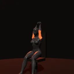 Desenvolvimento sentado de tríceps: posição 3 de 3 (boneco 3D feminino)