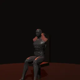 Desenvolvimento sentado de tríceps: posição 1 de 3 (boneco 3D masculino)