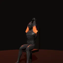 Desenvolvimento sentado de tríceps: posição 3 de 3 (boneco 3D masculino)