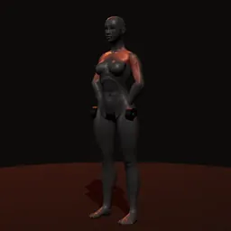 Elevação frontal com dois halteres: posição 1 de 3 (boneco 3D feminino)