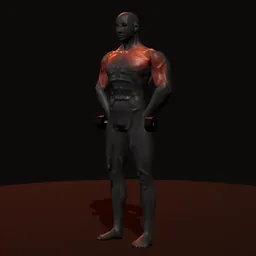 Elevação frontal com dois halteres: posição 1 de 3 (boneco 3D masculino)