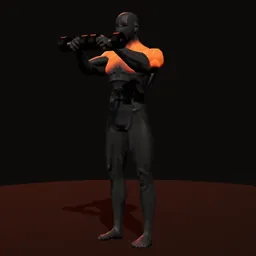 Elevação frontal com dois halteres: posição 3 de 3 (boneco 3D masculino)