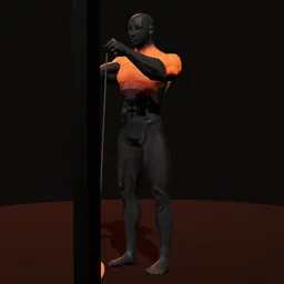 Elevação frontal na polia: posição 3 de 3 (boneco 3D masculino)