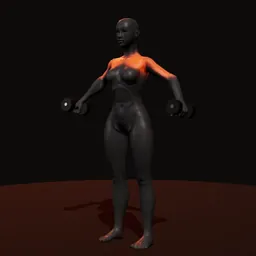 Elevação lateral: posição 2 de 3 (boneco 3D feminino)