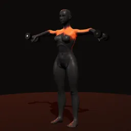 Elevação lateral: posição 3 de 3 (boneco 3D feminino)