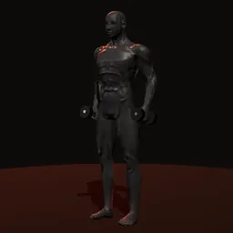 Elevação de panturrilha com halteres: posição 1 de 3 (boneco 3D masculino)