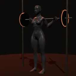 Elevação de panturrilha no Smith: posição 1 de 3 (boneco 3D feminino)