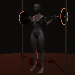 Elevação de panturrilha no Smith: posição 2 de 3 (boneco 3D feminino)