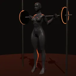 Elevação de panturrilha no Smith: posição 3 de 3 (boneco 3D feminino)