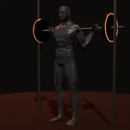 Elevação de panturrilha no Smith: posição 1 de 3 (boneco 3D masculino)
