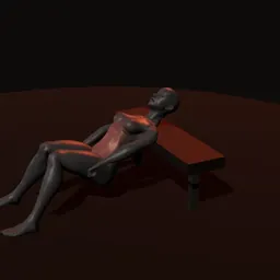 Elevação de quadril com joelhos flexionados: posição 1 de 3 (boneco 3D feminino)