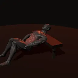 Elevação de quadril com joelhos flexionados: posição 1 de 3 (boneco 3D masculino)