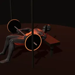 Elevação de quadril no Smith: posição 2 de 3 (boneco 3D masculino)