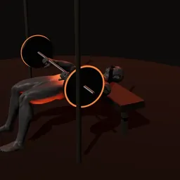 Elevação de quadril no Smith: posição 3 de 3 (boneco 3D masculino)