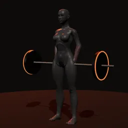 Encolhimento com barra: posição 1 de 3 (boneco 3D feminino)
