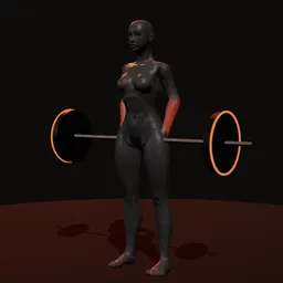 Encolhimento com barra: posição 2 de 3 (boneco 3D feminino)