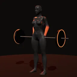 Encolhimento com barra: posição 3 de 3 (boneco 3D feminino)