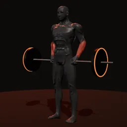 Encolhimento com barra: posição 2 de 3 (boneco 3D masculino)