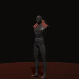 Extensão em pé de tríceps com halteres: posição 1 de 3 (boneco 3D masculino)