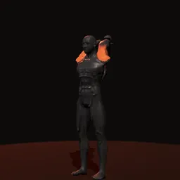 Extensão em pé de tríceps com halteres: posição 2 de 3 (boneco 3D masculino)