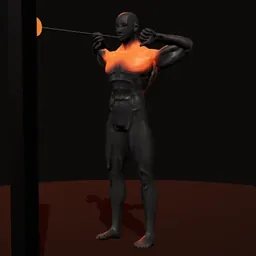 Face pull: posição 3 de 3 (boneco 3D masculino)