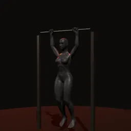 Barra fixa: posição 1 de 3 (boneco 3D feminino)